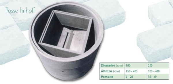 Fosse biologiche tipo imhoff in cemento. Manufatti in cemento Fortunato