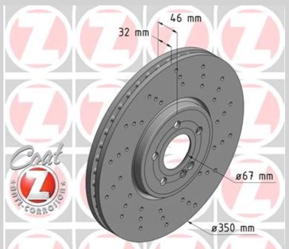 Coppia dischi freno Forati anteriori ZIMMERMANN MERCEDES Classe A(W177) AMG A 35