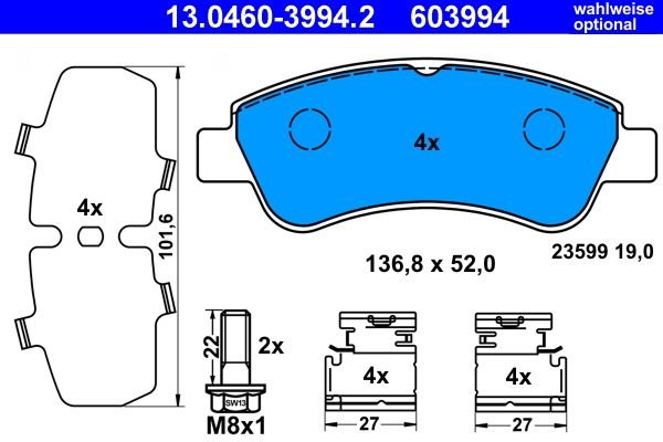 Kit Dischi Freno Forati & baffati ROTINGER T5 + Pastiglie ATE Anteriori PEUGEOT 208