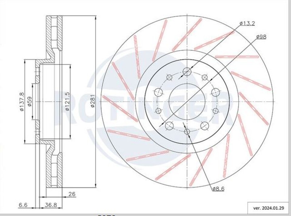 Dischi Freno BAFFATI  ROTINGER T6 ANTERIORI FIAT Tipo