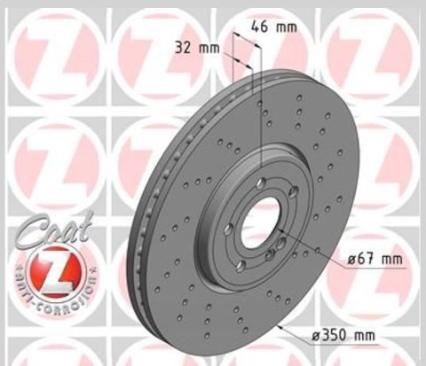 Coppia dischi freno Forati anteriori ZIMMERMANN MERCEDES Classe A(W177) AMG A 35