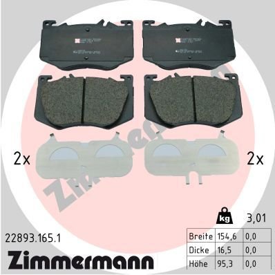 Pastiglie freno anteriori ZIMMERMANN con sensore usura freni MERCEDES Classe A(W177) AMG A 35