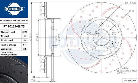 DISCHI FRENO FORATI E BAFFATI ROTINGER T5 MERCEDES VITO (W639)
