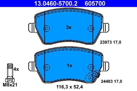 KIT Dischi Freno Forati e Baffati ROTINGER T5 + Pastiglie ATE anteriori Suzuki SWIFT III (MZ-EZ)