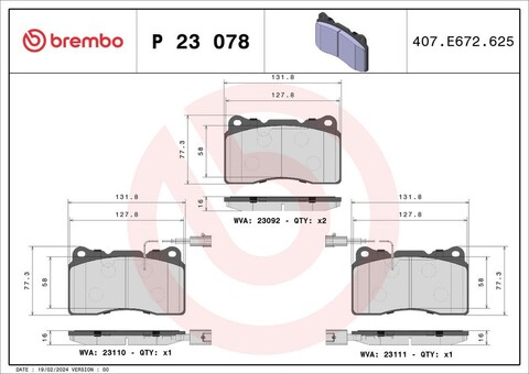 PASTIGLIE FRENO ANTERIORI BREMBO ALFA ROMEO 166 2.4 jtd