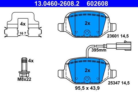 DISCHI FRENO BAFFATI ROTINGER T6 POSTERIORI diametro 240 + PASTIGLIE ATE ABARTH 500