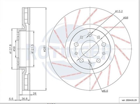 Dischi Freno BAFFATI  ROTINGER T6 ANTERIORI FIAT Tipo