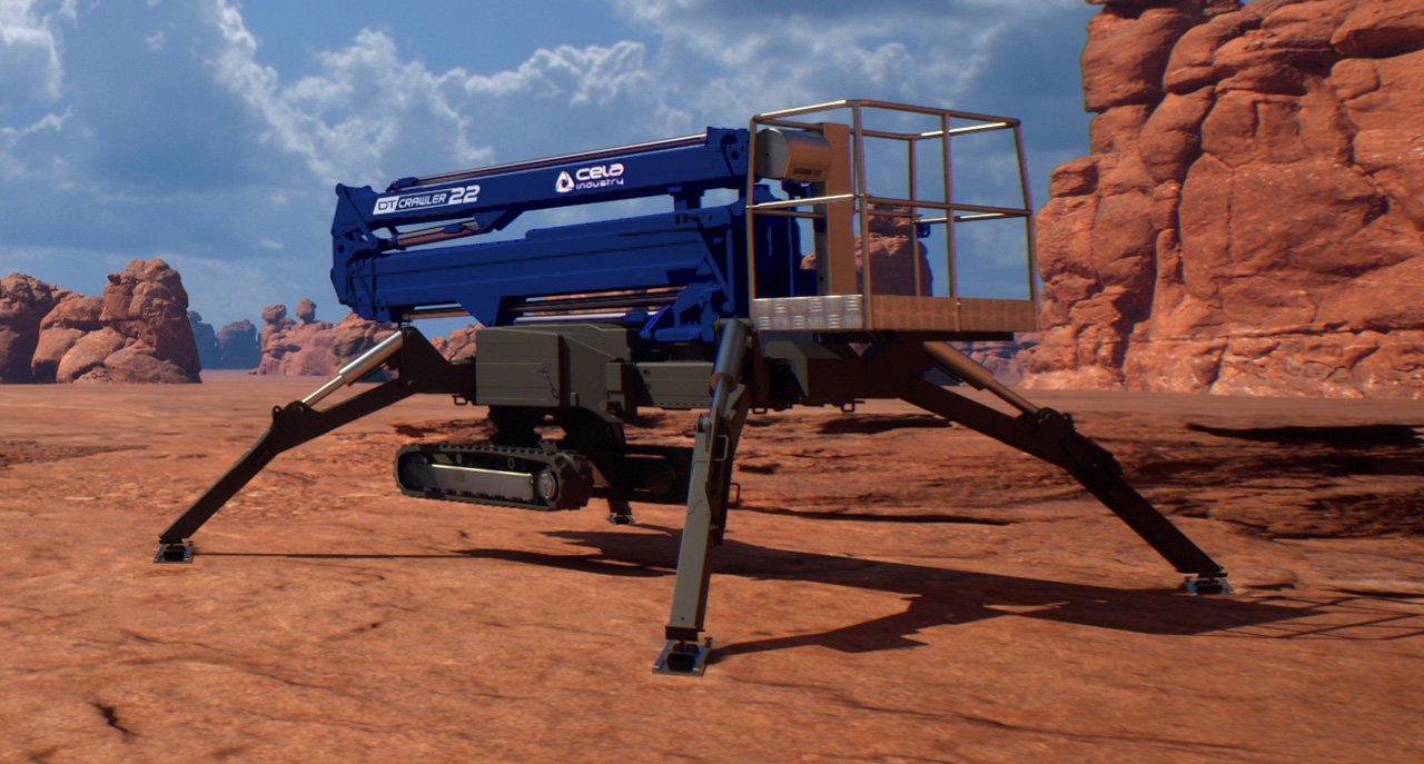 SPYDER CON CINGOLI CELA, CESTELLO DT CRAWLER 22 - SICILIA CELA SPYDER DT CRAWLER 22