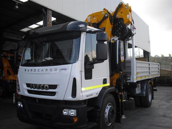 AUTOCARRO/CAMION IVECO 180-30 CON CASSONE RIBALTABILE TRILATERALE GRU EFFER 255/5S+3S