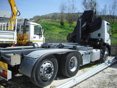 AUTOCARRO/CAMION IVECO EUROTEK 260-380 GRU HIAB 12000/4S ATTREZZATURA SCARRABILE 20 TON