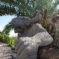 Sculture in polistirolo a Catania, Sicilia, Italia: Minotauro Vulcano