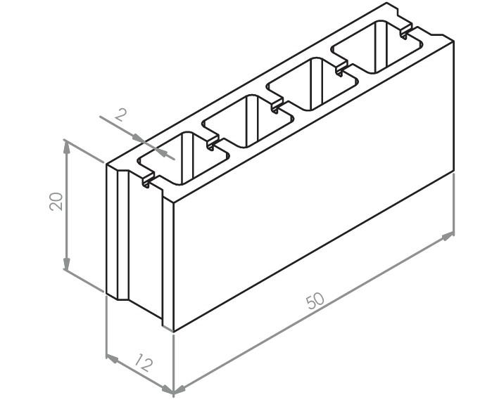 Tavella in Calcestruzzo Tradizionale o Alleggerito 12x20x50