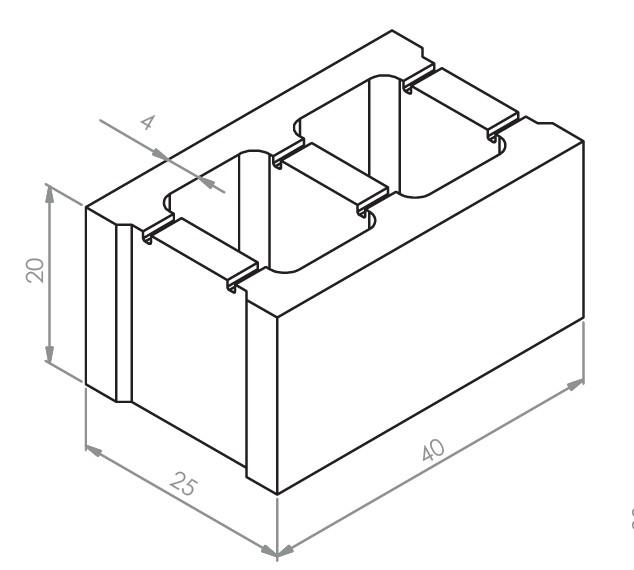 Blocco in Calcestruzzo Tradizionale 25x20x40
