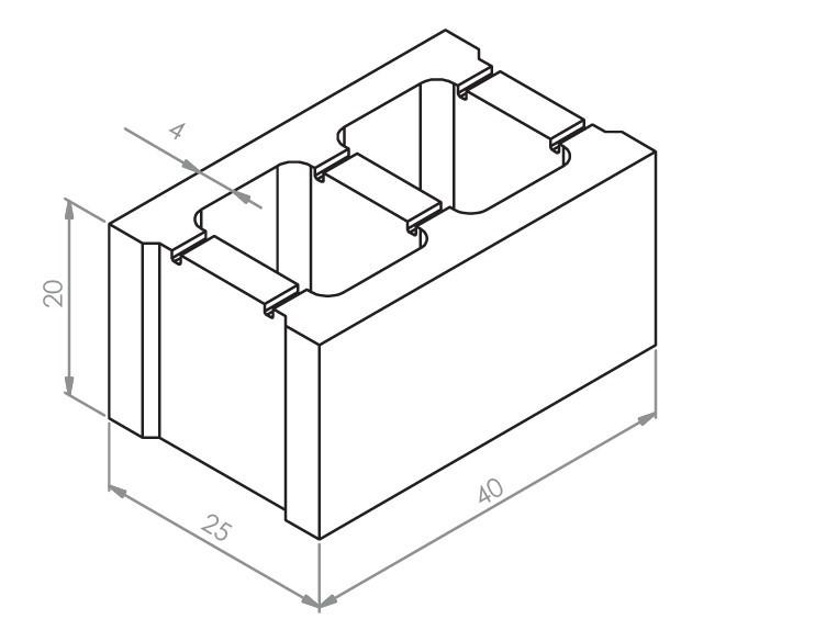Blocco Faccia a Vista 25x20x40 a due camere