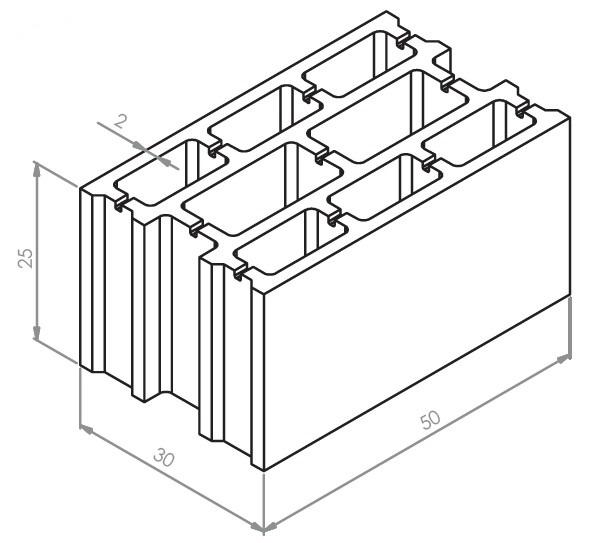 Blocco in Calcestruzzo Tradizionale o Alleggerito 30x25x50