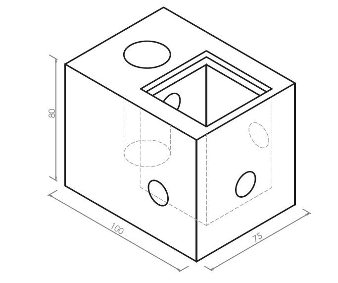 Plinto per pali di illuminazione cm 75 X 100 H 80