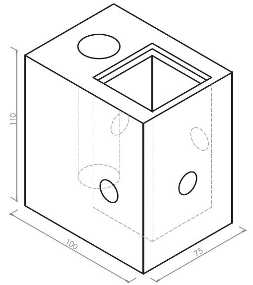 Plinto per pali di illuminazione cm 75 X 100 H 110