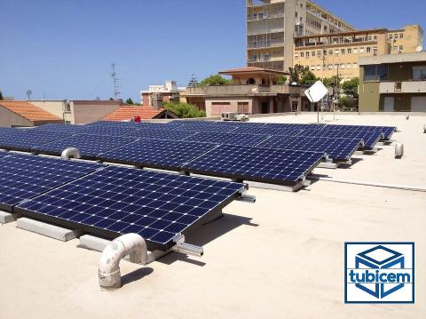 Plinto per fotovoltaico Sistema di zavorramento Cordoli+Mattoni - Partinico (Palermo)