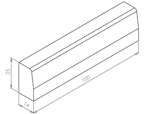 Cordoli e bordure cm 100 x 25 x 14/12
