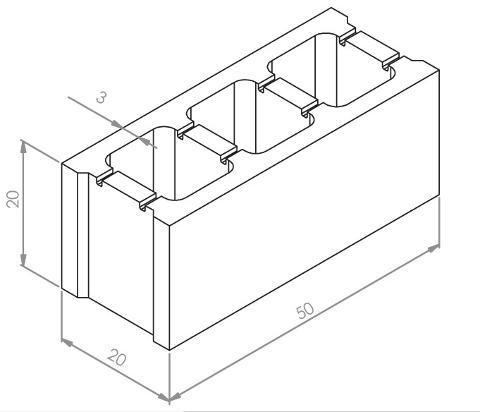 Blocco in Calcestruzzo Tradizionale  20x20x50