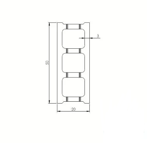 Blocco Faccia a Vista 20x20x50 a tre camere