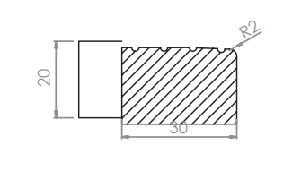 Cordoli e bordure cm 20x30x100 leggero