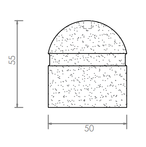 dissuasore in cemento con scanalatura Ø  cm 50 h 55