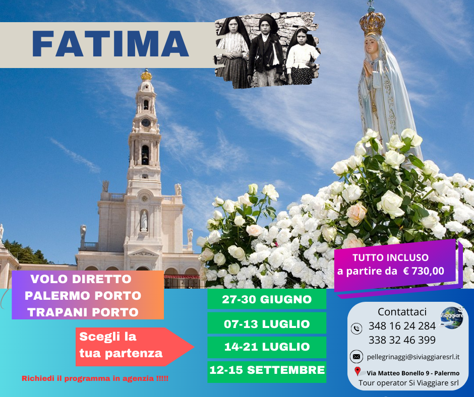FATIMA 2024 VOLO DIRETTO DA PALERMO