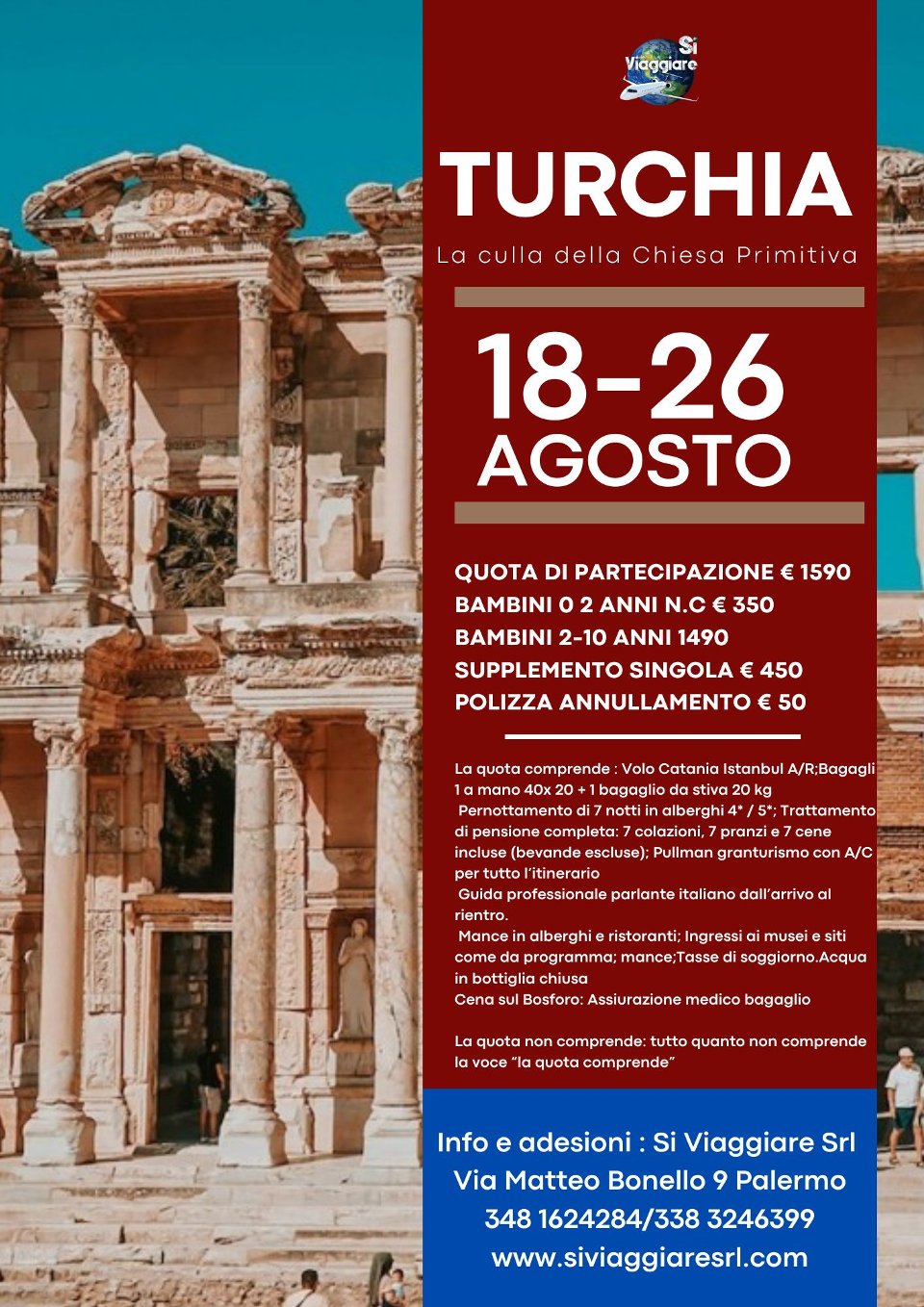 TURCHIA 2025 VOLO DIRETTO DA PALERMO O DA CATANIA
