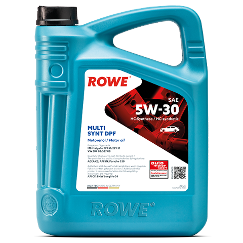 OLIO MOTORE  SINTETICO DPF SAE 5W-30 ROWE BMW Longlife-04     MB-Freigabe / approvazione 229.51 / 229.31   VW 504 00 / 507 00  ACEA C3   API SN  Porsche C30