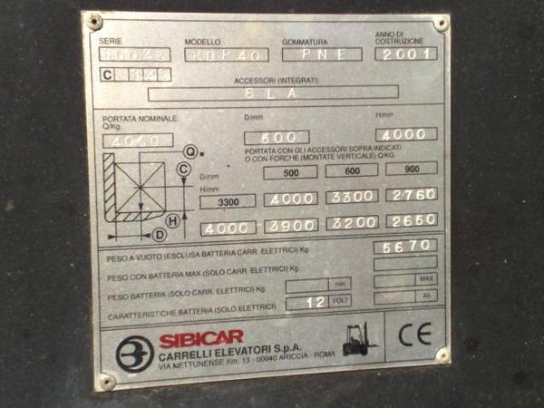 CARRELLO ELEVATORE SIBICAR RDP 40