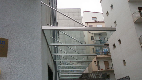 Pensilina in acciaio inox e vetro ETNAINOX