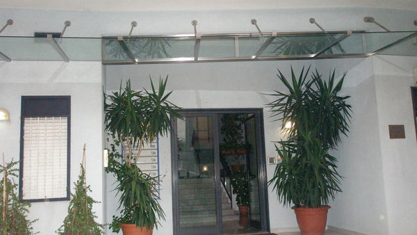 Pensilina in acciaio inox e vetro ETNAINOX
