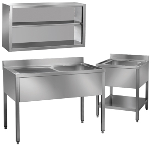 Tavoli, armadi, pensili in acciaio inox ETNAINOX