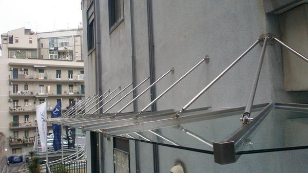 Pensilina in acciaio inox e vetro ETNAINOX