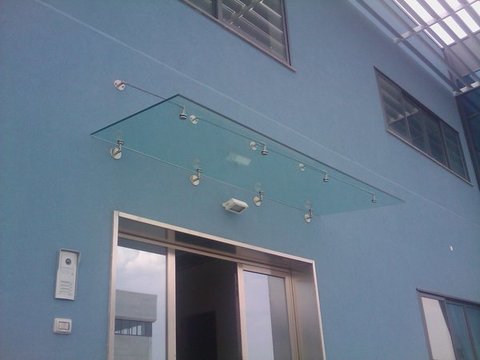 Pensilina in acciaio inox e vetro ETNAINOX