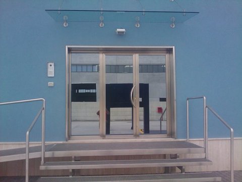 Pensilina in acciaio inox e vetro ETNAINOX