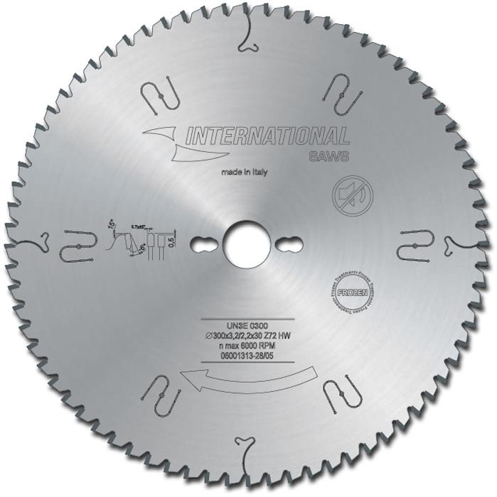 UN3E lama universale per pannelli laminati e bilaminati DENTE NEGATIVO TCG alta qualità International Saws UN3E