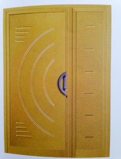 Porta in alluminio con pannello bugnato