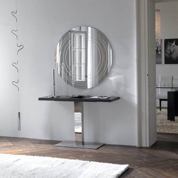 TAVOLO/CONSOLLE IN ACCIAIO INOX-TABLE STRUCTURE IN STAINLESS STEEL