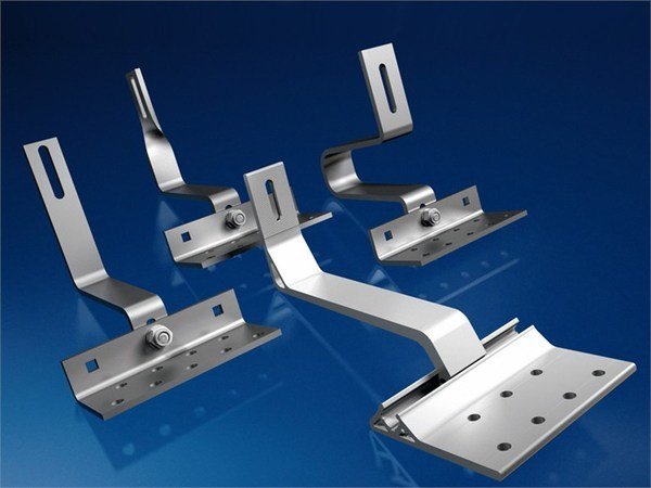 Staffe per Fissaggio Strutture fotovoltaico in lamiera zincata, lamiera acciaio inox.