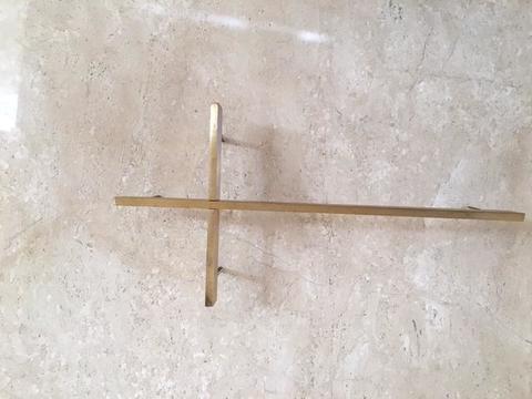 Croce cimiteriale in acciaio inox , ottone e ferro