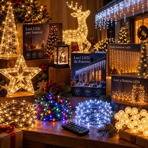 Luci di Natale per interno ed esterno