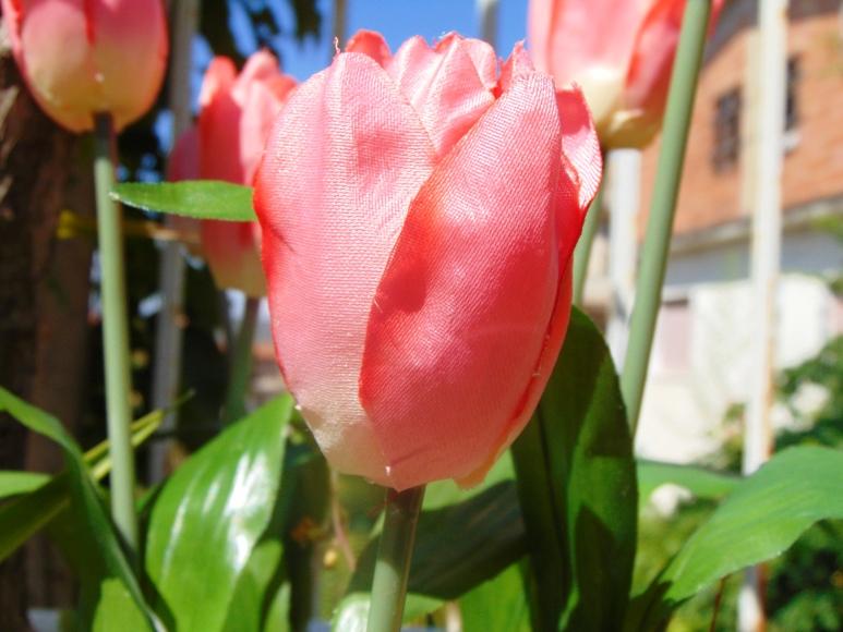 Tulipano Olandese Artificiale H 40 in poliestere - Sconti per Fioristi e Aziende .