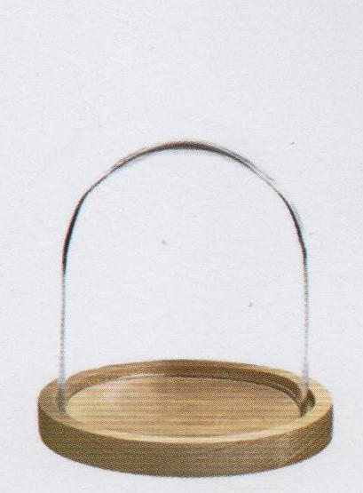 Campana in vetro H 20 dm 12 - Sconti per Fioristi e Aziende - Con base in  MDF Naturale