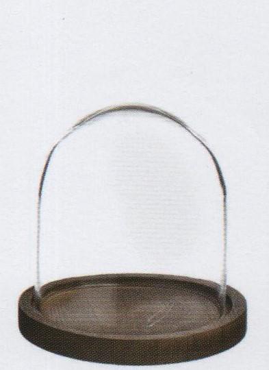 Campana in vetro H 20 dm 12 - Sconti per Fioristi e Aziende - Con base in  MDF Naturale