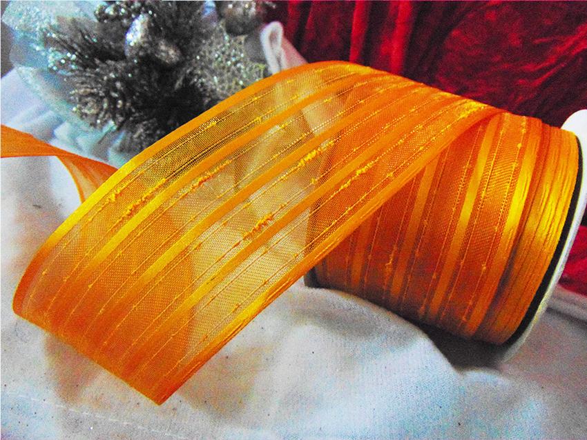 Nastro Organza Rigato H 55   - Sconti per Fioristi e Aziende - Rotolo da 10 metri