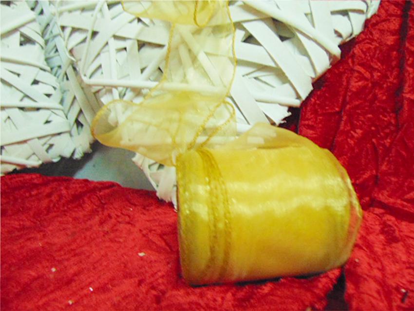 Nastro in Organza Cristal - Sconti per Fioristi e Aziende -  Rotolo mt. 25 H 8 - 12 Giallo