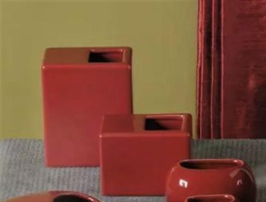 Vasetti rettangolari H 12.5 - H 8 - Sconti per Fioristi e Aziende - in ceramica GAV corallo