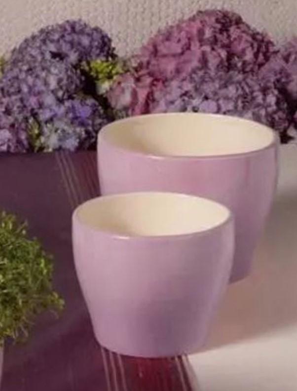 Vasi in ceramica smaltata lucida  - Sconti per Fioristi e Aziende - Serie da 2 o 3 vasi